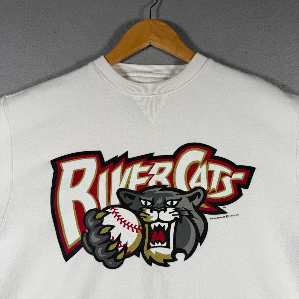 Vintage 2001 Sacramento River Cats Gear For Sports Sweatshirt Mens Small White - Picture 4 of 12